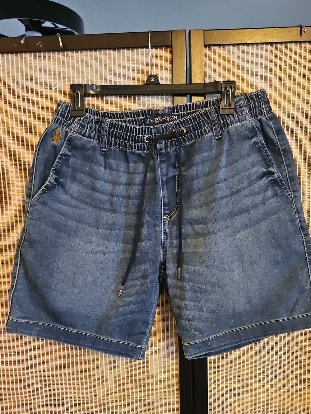 U.S. Polo Assn. Men's Denim Blue Drawstring Hybrid Shorts